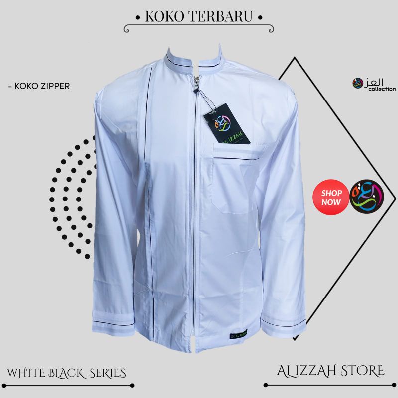 Koko Zipper pria Muslim Model terbaru, Koko jaket pria Muslim Al izzah collection