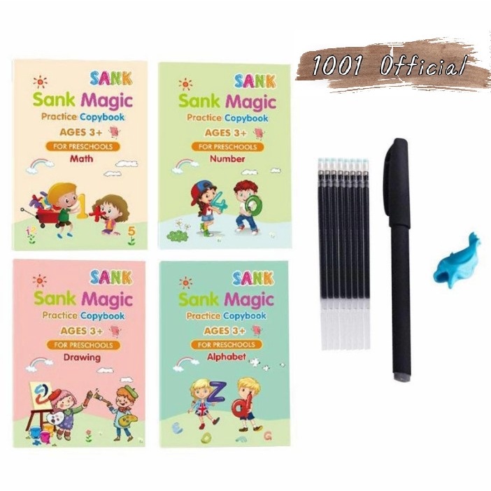 1 SET Buku Edukasi / Sank Magic Book (4 Buku &amp; Pena)