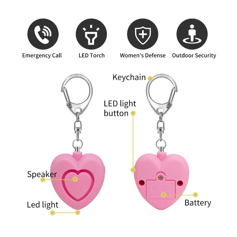 Zzz Gantungan Kunci Dengan Alarm Sirene 125dB + Lampu LED