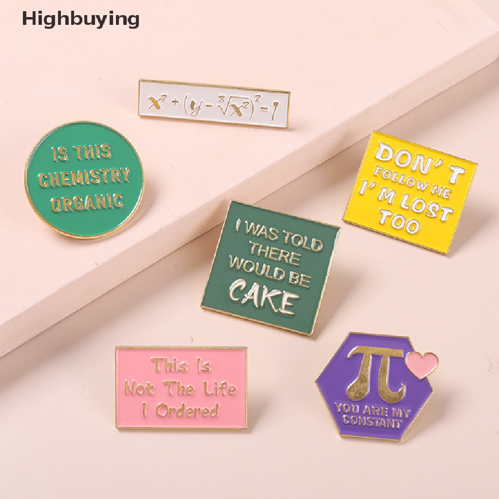 Bros Pin Enamel Desain Equation Geometris Bahan Alloy Untuk Aksesoris Pakaian Ransel Glory