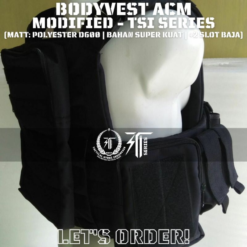 Body Vest SPC Modified - Bodyvest Tactical Hitam Hijau Loreng TSI Series