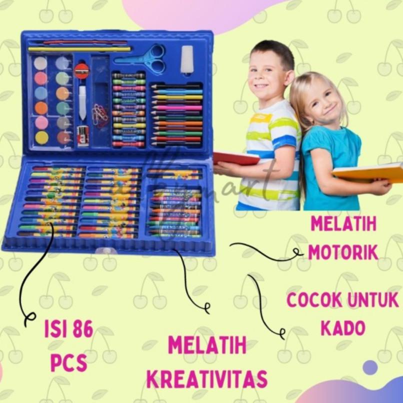 

New! Pensil Warna Crayon Set 86 Pcs Alat Lukis Menwarnai Gambar Set Kado Anak Gift Set Pensil Krayon Colouring Kids Set Stationery ジ