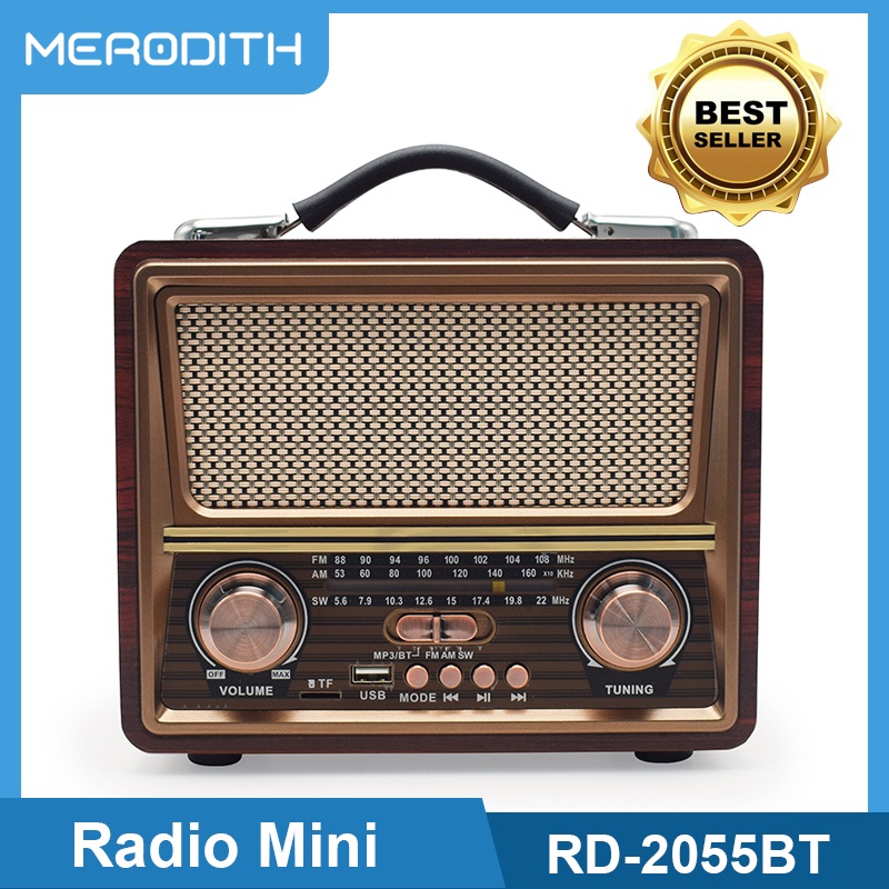 （COD）Radio Portable Charge FM/AM/SW Speaker Bluetooth Radio  TF/USB 2055BT