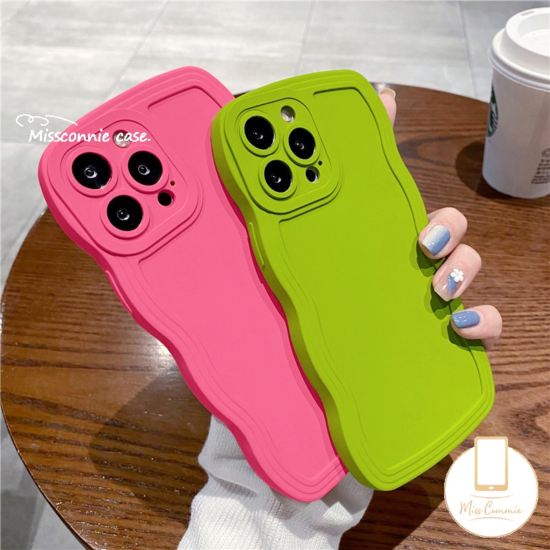 Casing Soft Case Redmi 12C 9 9T 9C 9A 10 10C 10A 9C NFC Redmi Note10 Note9 8 Note 11 Pro+Note 10s 11s Note 10 Pro Max Plus Simple Warna Permen Padat Shockproof Wave Edge Back Case