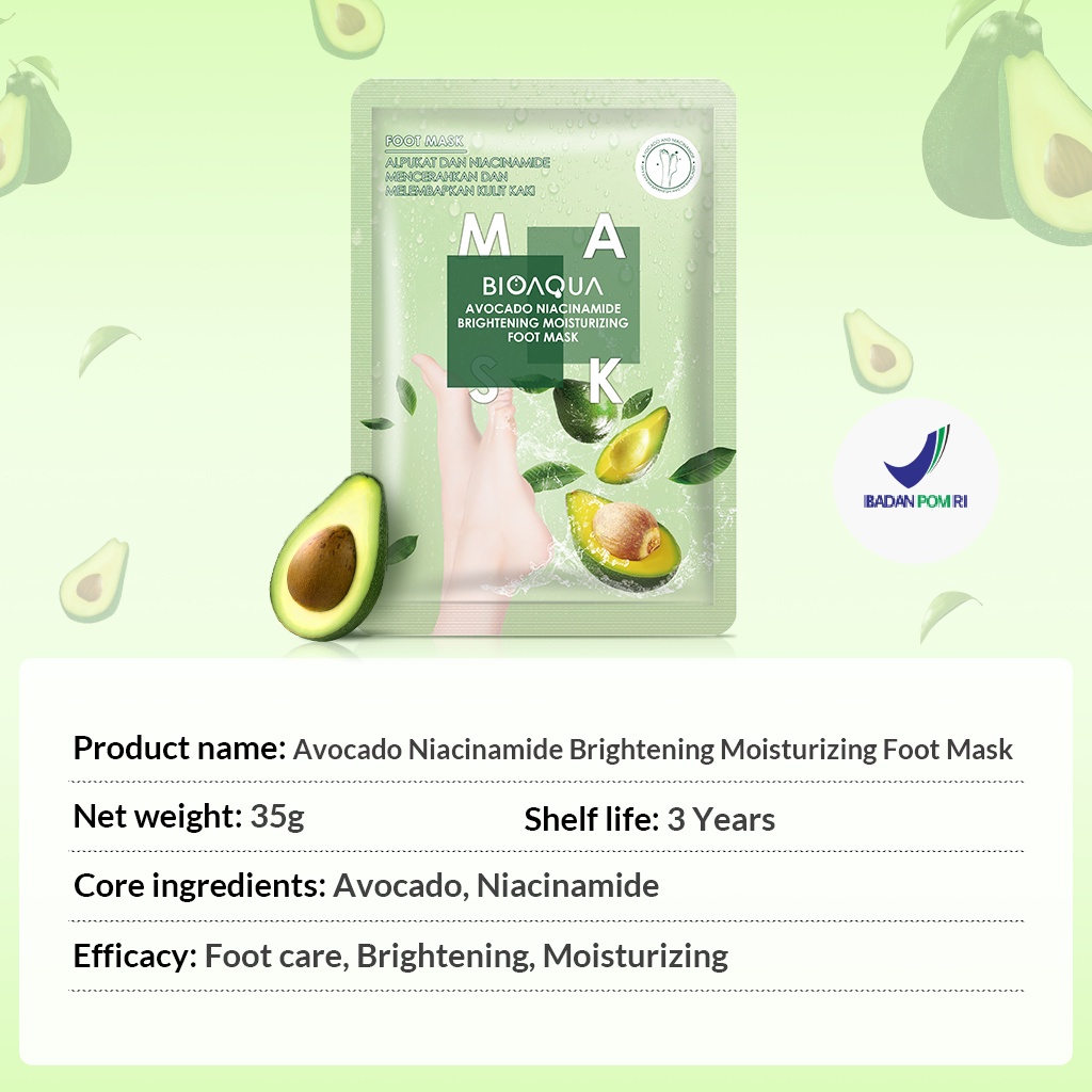 ✨ AKU MURAH ✨ BIOAQUA Niacinamide Brightening Moisturizing Foot Mask 35g ORIGINAL