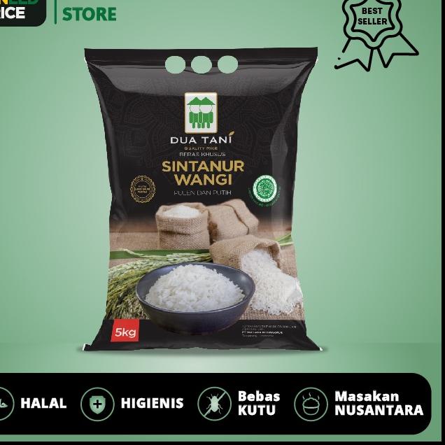 

READY ✅Beras Khusus Sintanur Pandan Wangi Dua Tani 5kg–HALAL,Pulen dan Wangi|RA3