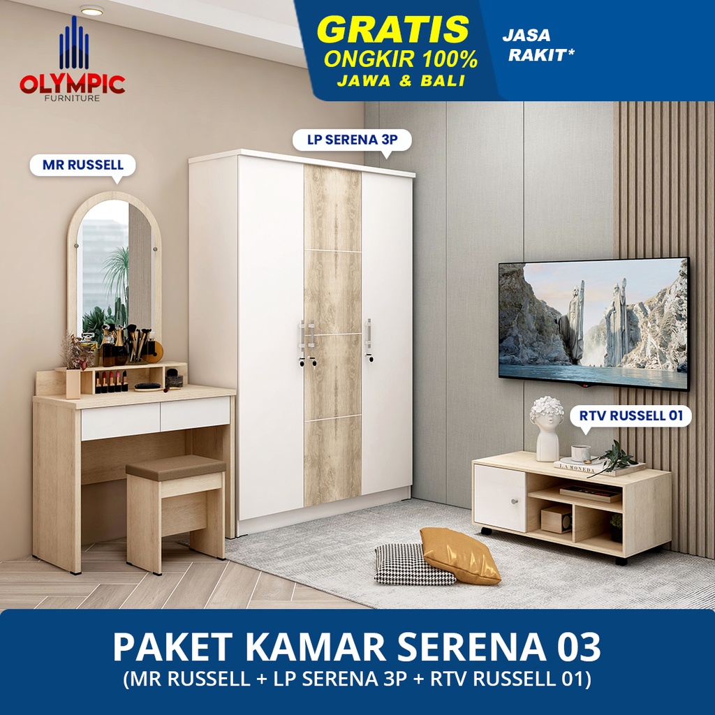 Jual Olympic Paket Kamar Serena Lemari Baju Lemari Pintu Meja Rias Dressing Table