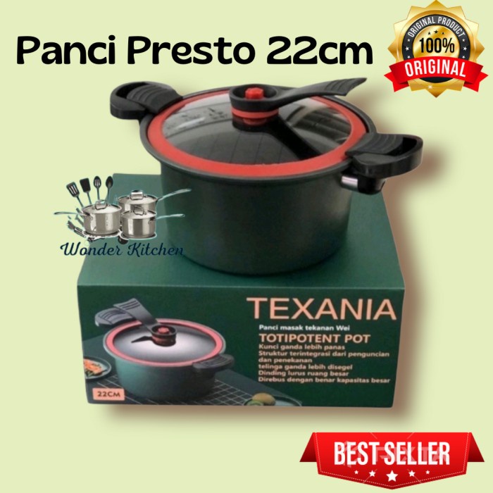 Presto Pressure Cooker Totipotent Pot/Panci Presto Texania Teflon