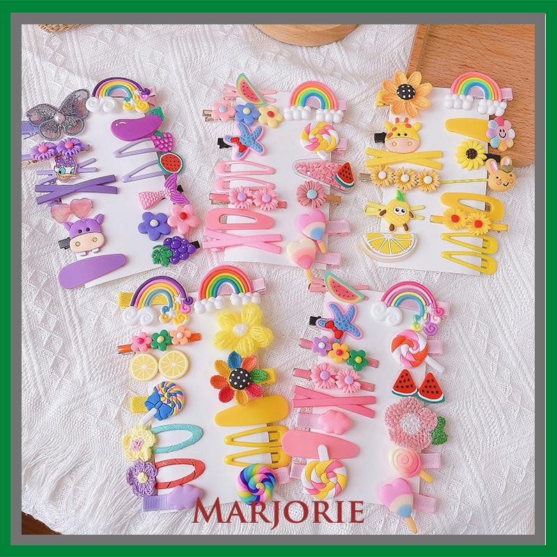 14PCS Jepit Rambut anak Lucu Set Poni Hair Clip anak fashion korea Jepit Rambut Bunga Buah Bayi Perempuan Jepit Rambut Aksesoris Rambut-MJD