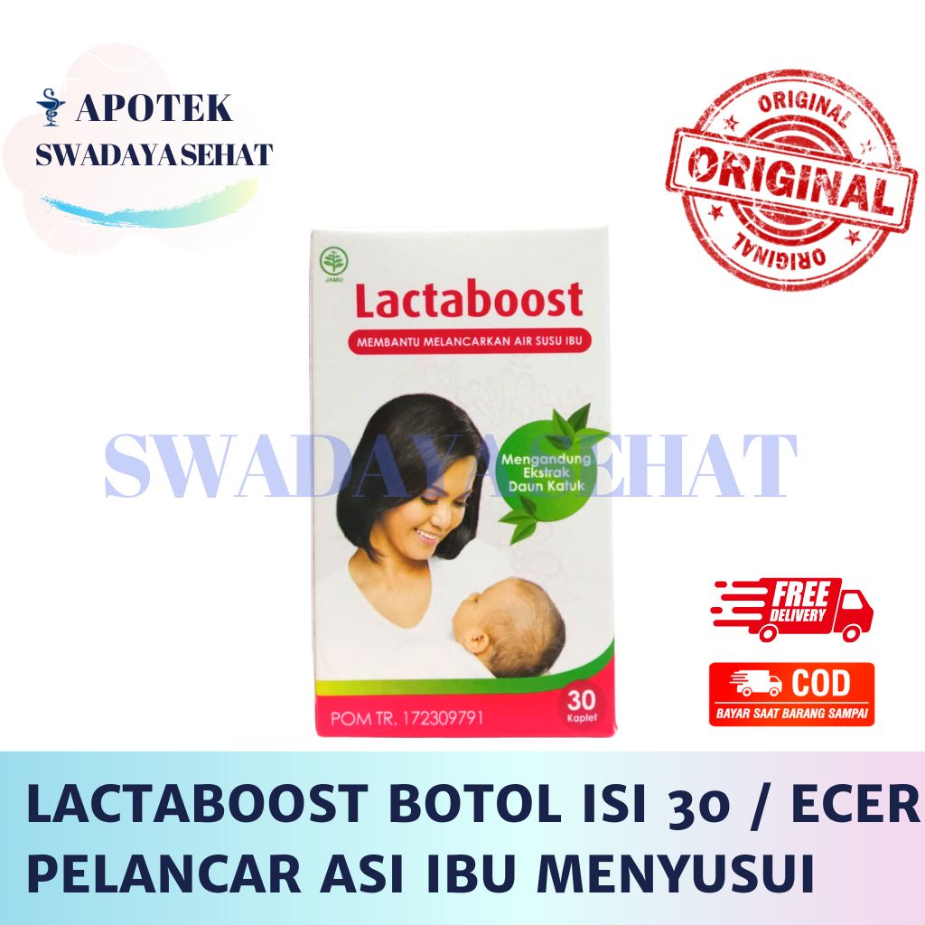 LACTABOOST Botol Isi 30 Tablet Atau ECER - Memperlancar ASI Ibu Menyusui Booster