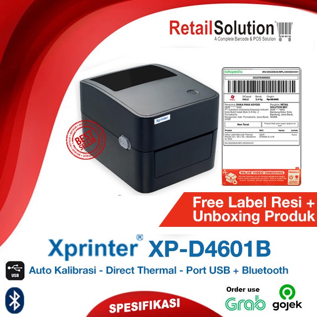 Printer Label Thermal Bluetooth XPRINTER XP4601BT XP-4601BT XP4601BT