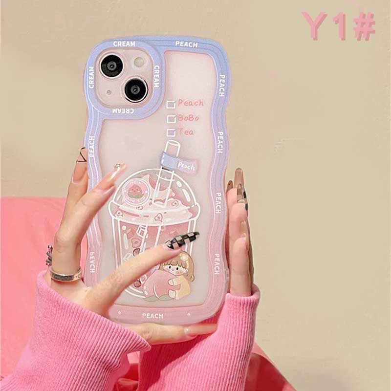 Casing TPU iPhone 14 14 Pro MAX 11 Pro 11 Pro MAX 12 12 Pro 12 Pro MAX iPhone 13 Pro MAX X XR XS MAX 6 6S 7 8 Plus Motif Minuman Milk Tea Case Binteacase