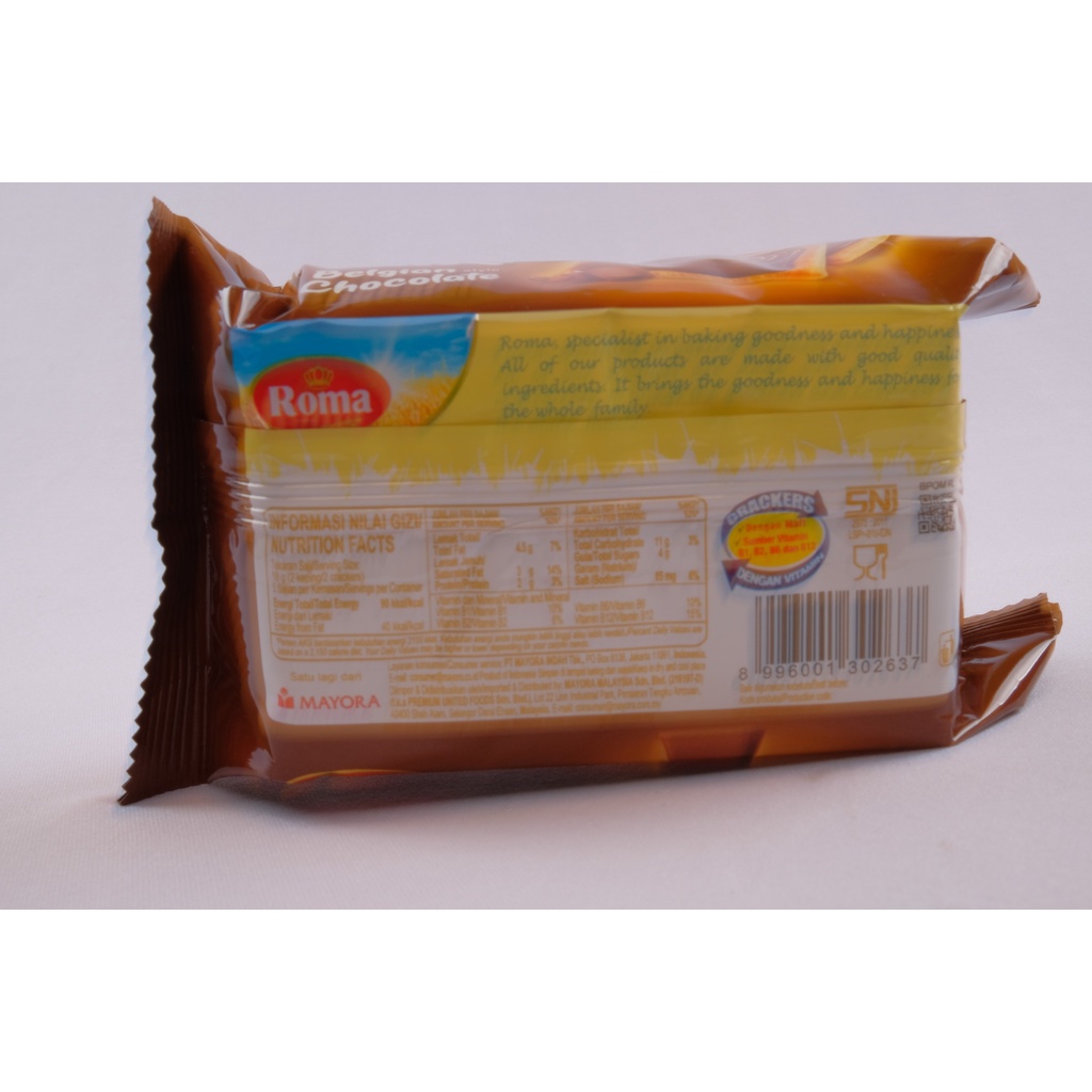 Roma Malkist Chocolate Biscuit / Biskuit Roma Malkist Cokelat 90 gr