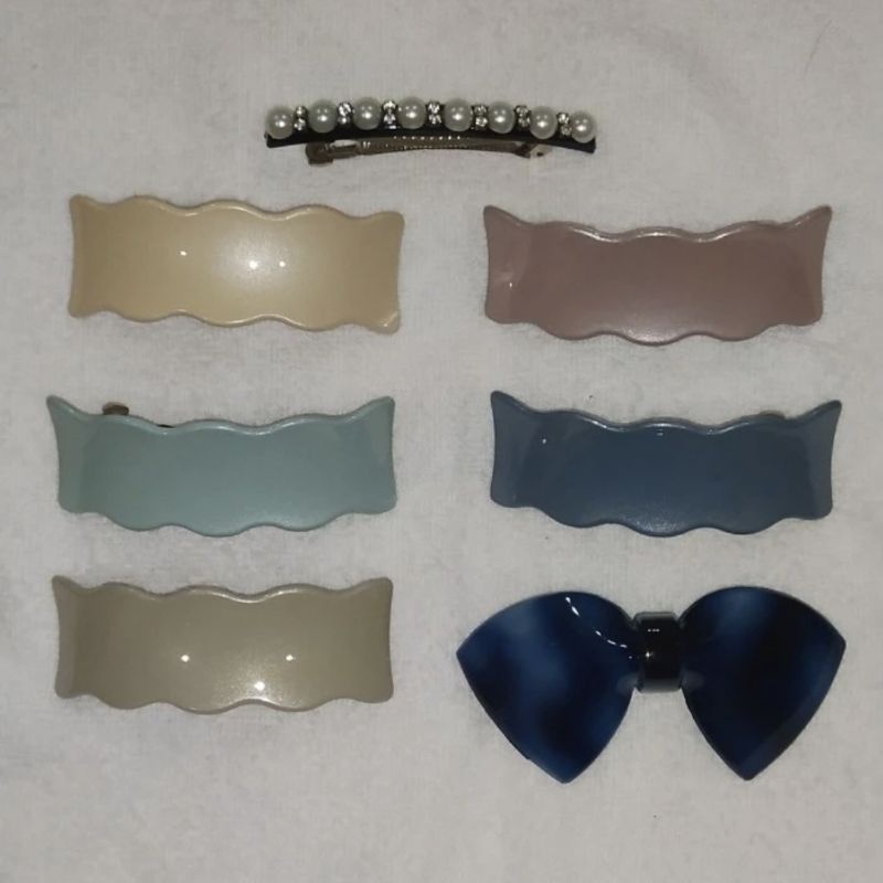 kep jepit rambut besi motif / jepitan rambut klep besi