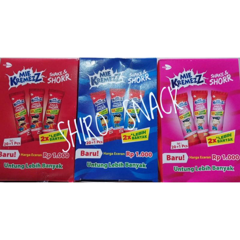 

MIE KreMeZ SHAKE & SHORR Box kemasan sachet isi 20 pcs.