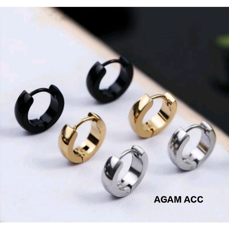 Anting 100% Titanium Kualitas Tinggi Oval Tindik/Pircing/Pria Dan Wanita