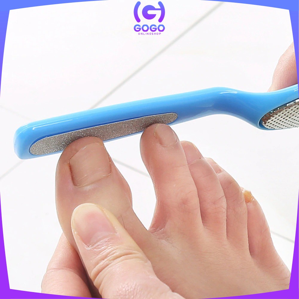GOGO-C145 Alat Pedicure 2 Sisi Penghalus Tumit Kaki &amp; Kikir Kuku Sikat Amplas Kaki Penghilang Kapalan