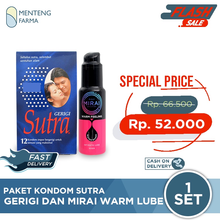 Paket Kondom Sutra Gerigi dan Mirai Warm Lube