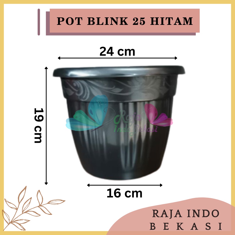 Pot Bunga Blink 25 Hitam Pot Bunga Plastik Bulat Hias Besar Putih Gantung Kecil Keramik-Pot Bunga Hitam 20 22 25 30 32 35 | Pot Tanaman Hitam Plastik Pot Matahari 25 Hitam / Pot bunga / Pot Tanaman