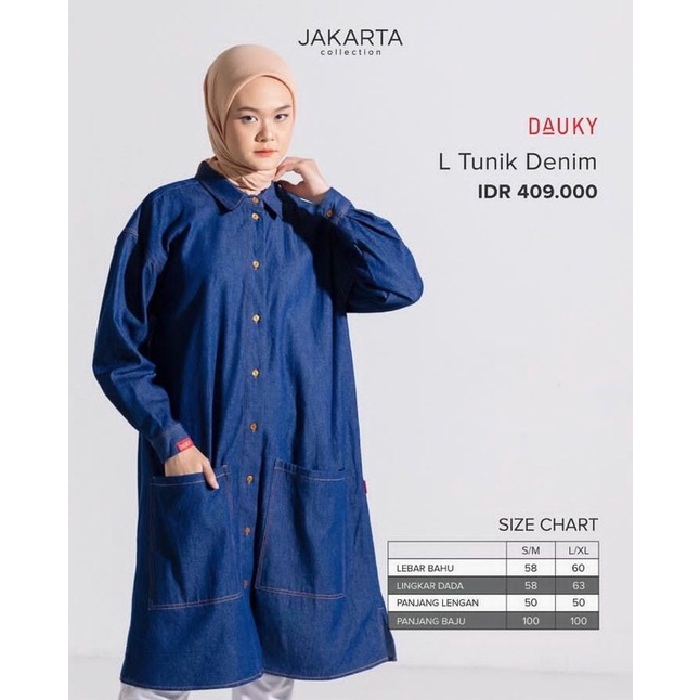 L tunik denim dauky - tunik dauky
