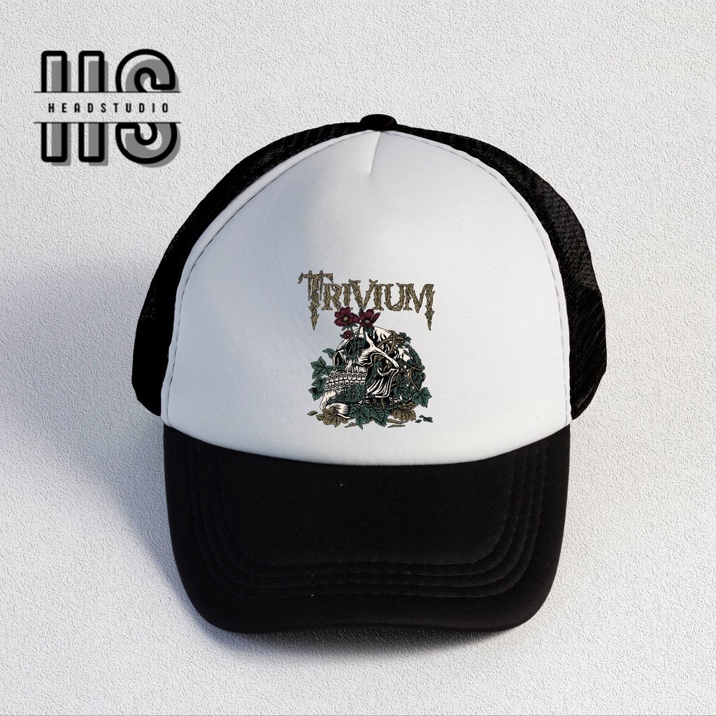 Trivium | Trucker Hat Best Seller | Topi Pria | Topi | Trucker | Topi Band | Baseball | Band | Topi Jaring | Topi Sablon | Head Studio