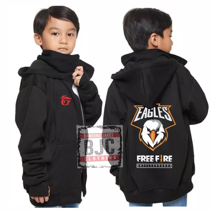 promo jaket free fire gratis aksesories \ free fire eagle hoodie anak berhadiah 1 buah aksesories