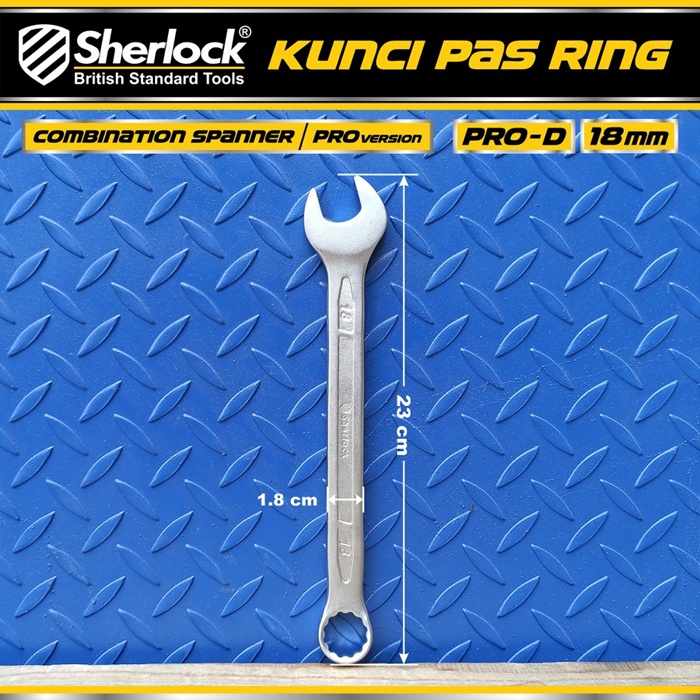 Kunci Pas Ring (Pro-D Series) uk. 18 mm Original Sherlock (1 Pcs)