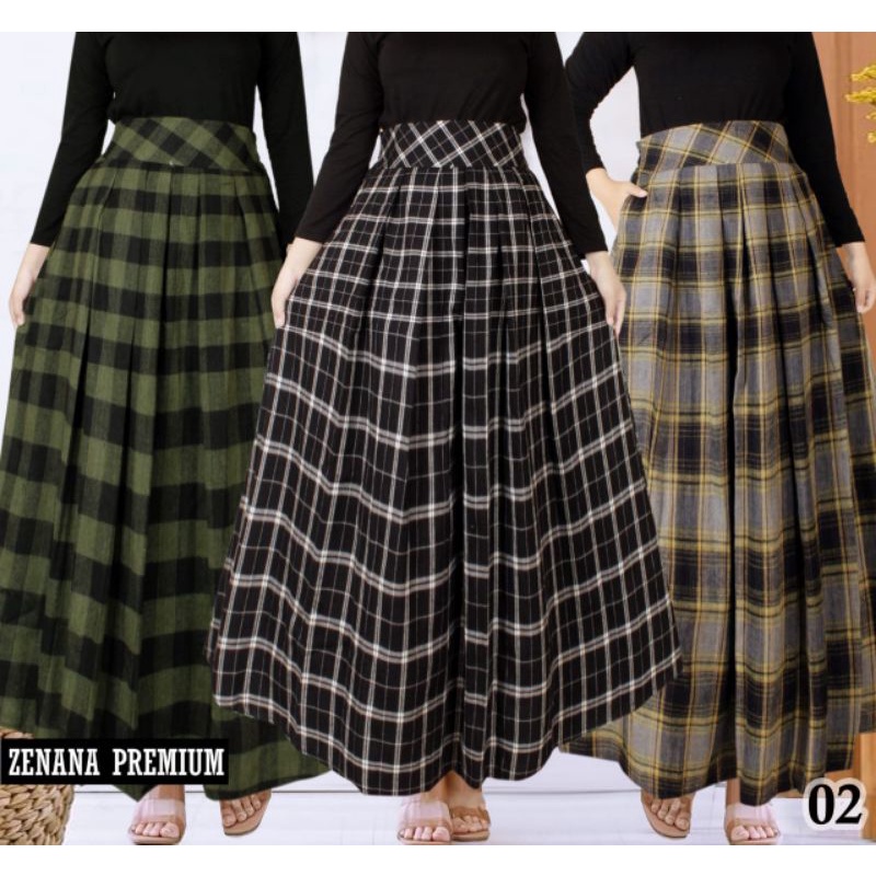 Rok Midi Flanel 7/8 murah, bahan lembut