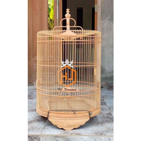 SANGKAR KANDANG MURAI BATU NO 2 ORIGINAL FULL KAYU MAHONI DASARAN TEBOK - KAYU JATI MASIH MENTAHAN (