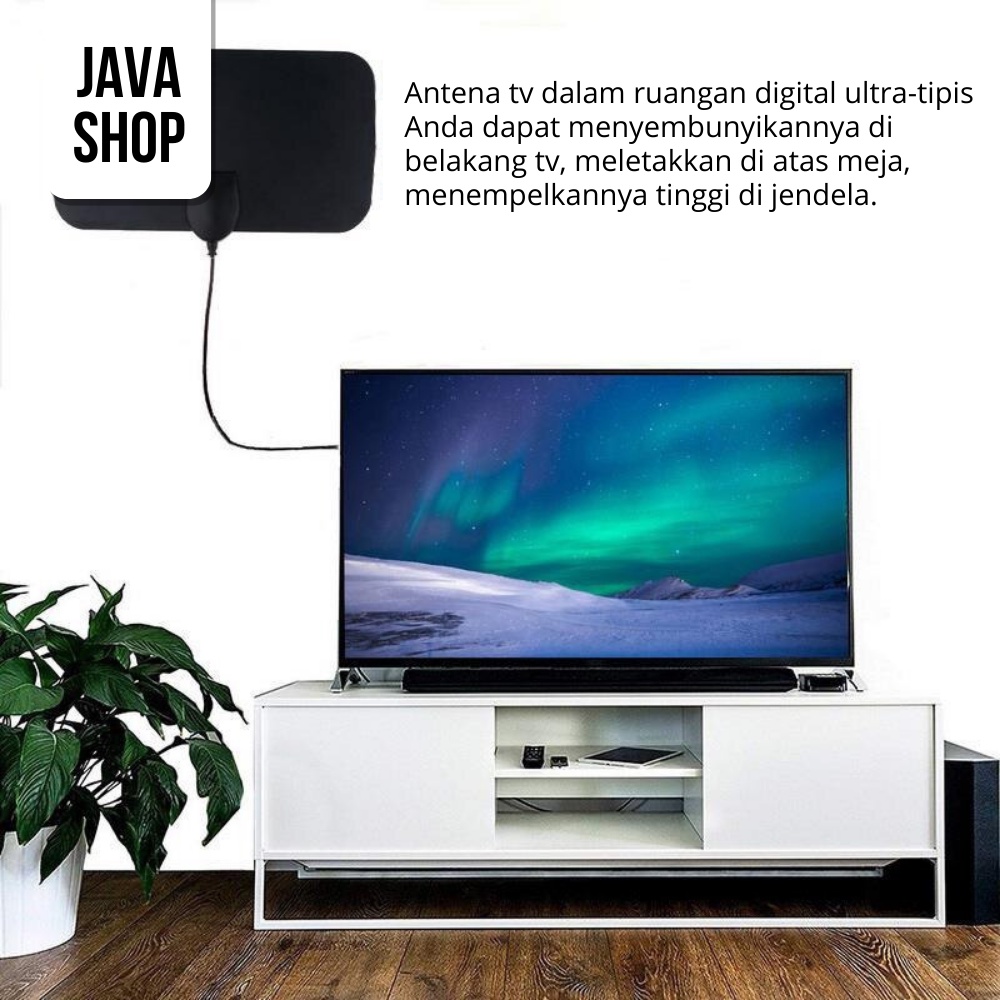 JAVASHOP Antena TV Digital Penguat Sinyal Indoor Tampilan Super Jernih