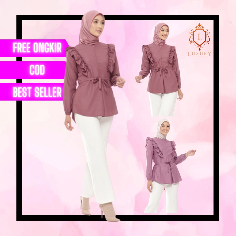 Blouse Model Tunik Blus Turki Baju Kekinian Lengan Panjang Wanita Kerja Turkey 2022 Viral Lebaran Ori Arab Syari Setelan Cewek Hijab Terbaru Pesta Murah Jumbo Atasan Perempuan Dewasa Abaya Muslim Modern A54