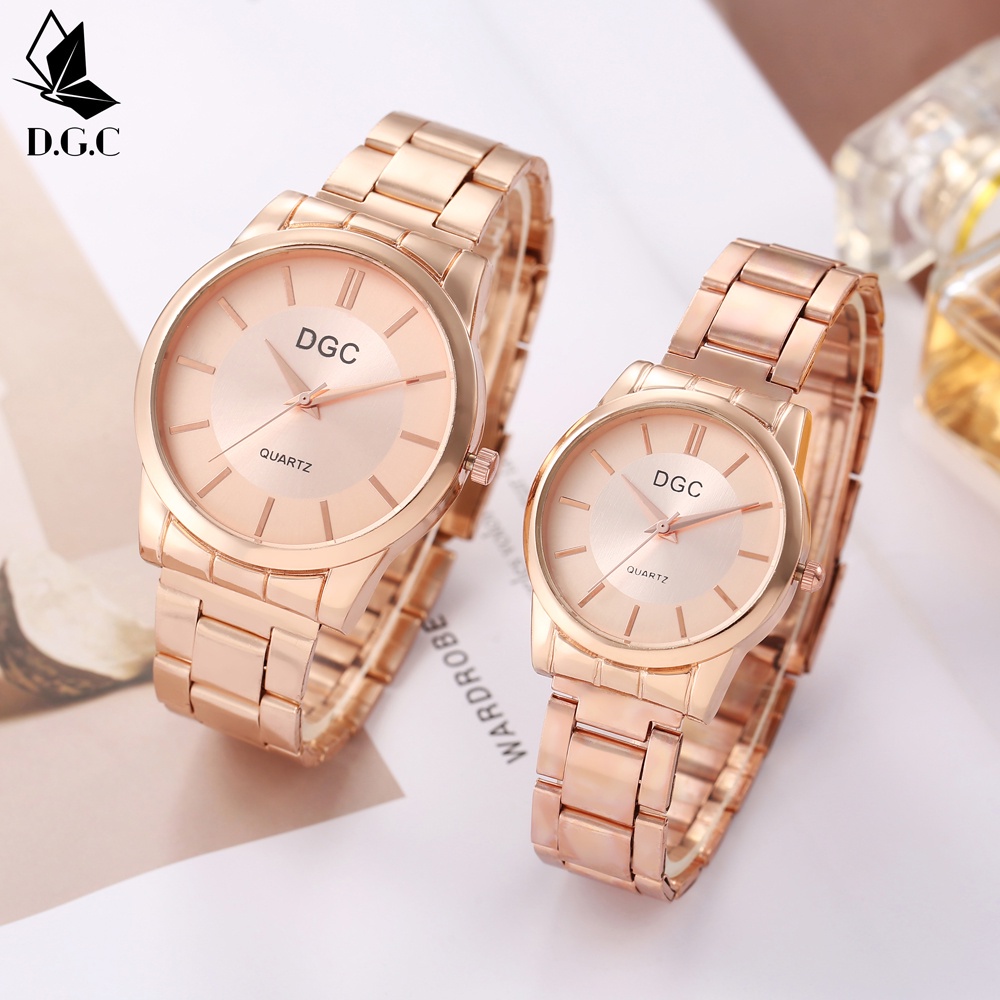 D.G.C Cod Jam Tangan Couple Strap Rantai Stel Terbaru Pria Wanita Analog Quartz C100