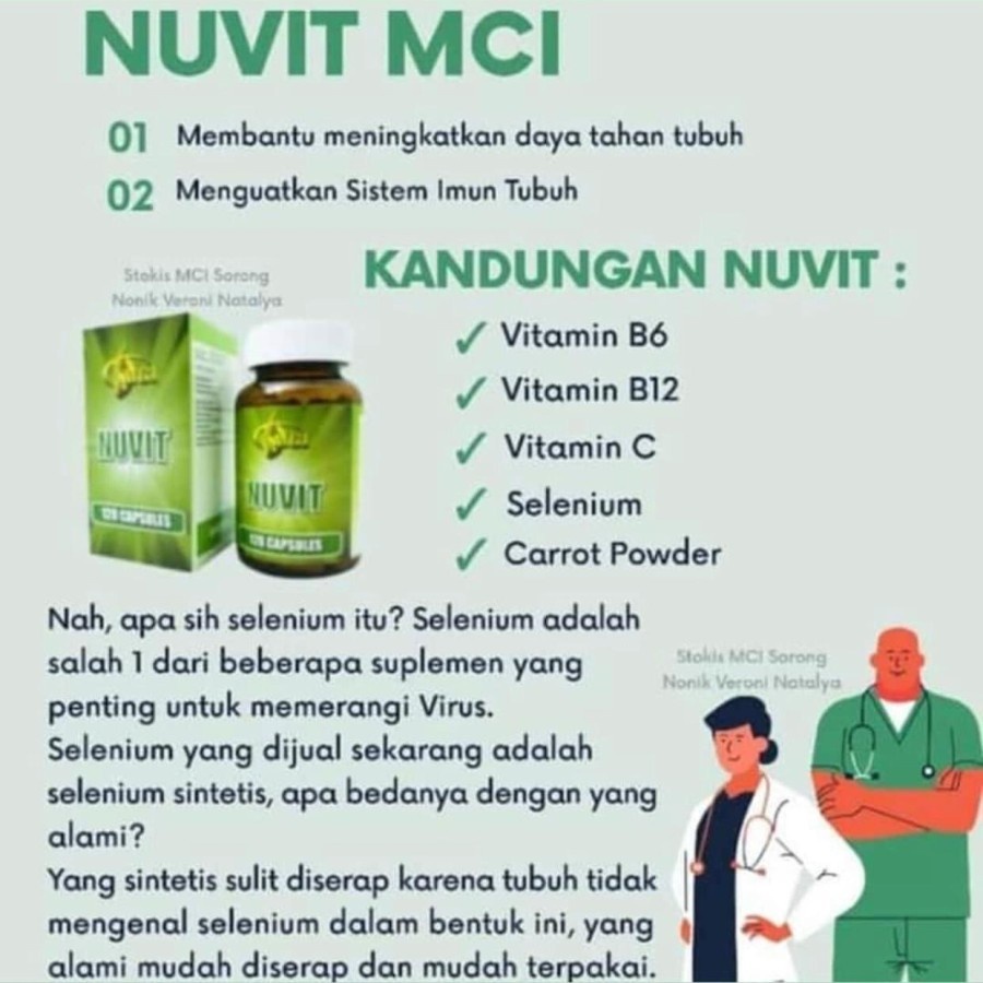 NUVIT MCI Immune Booster Selenium extract untuk melawan virus, kanker