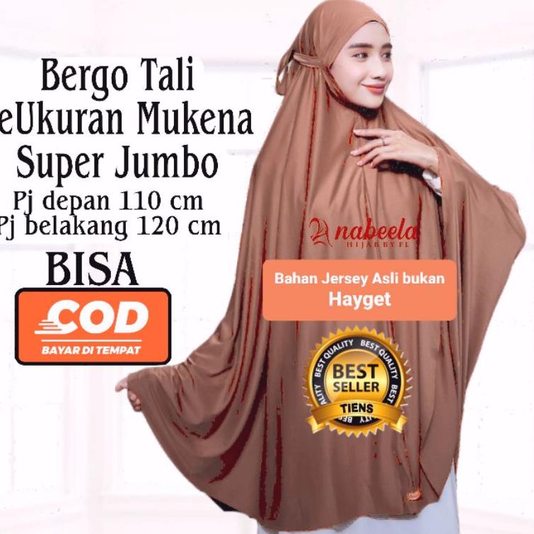 SIB.18Oc22в ◦ Jilbab Khimar Bergo Tali Jumbo Hijab Instan Syari Jersey Aisyah BERGO JERSEY PREMIUM N