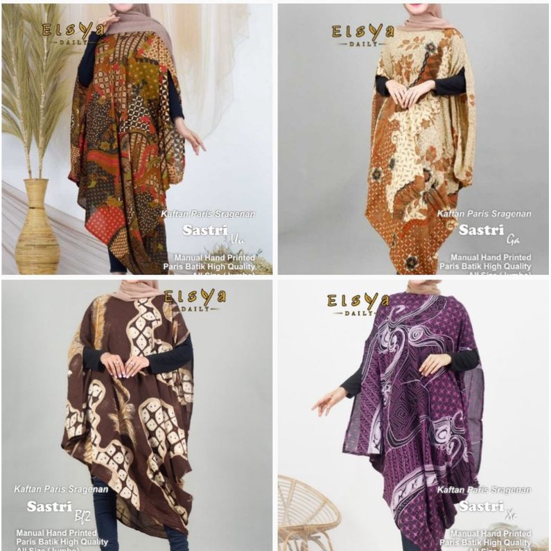 Kaftan Sastri • Kaftan Batik • Elsya • Kaftan Paris Sragenan • Free Size Jumbo Oversize • Bahan Teba