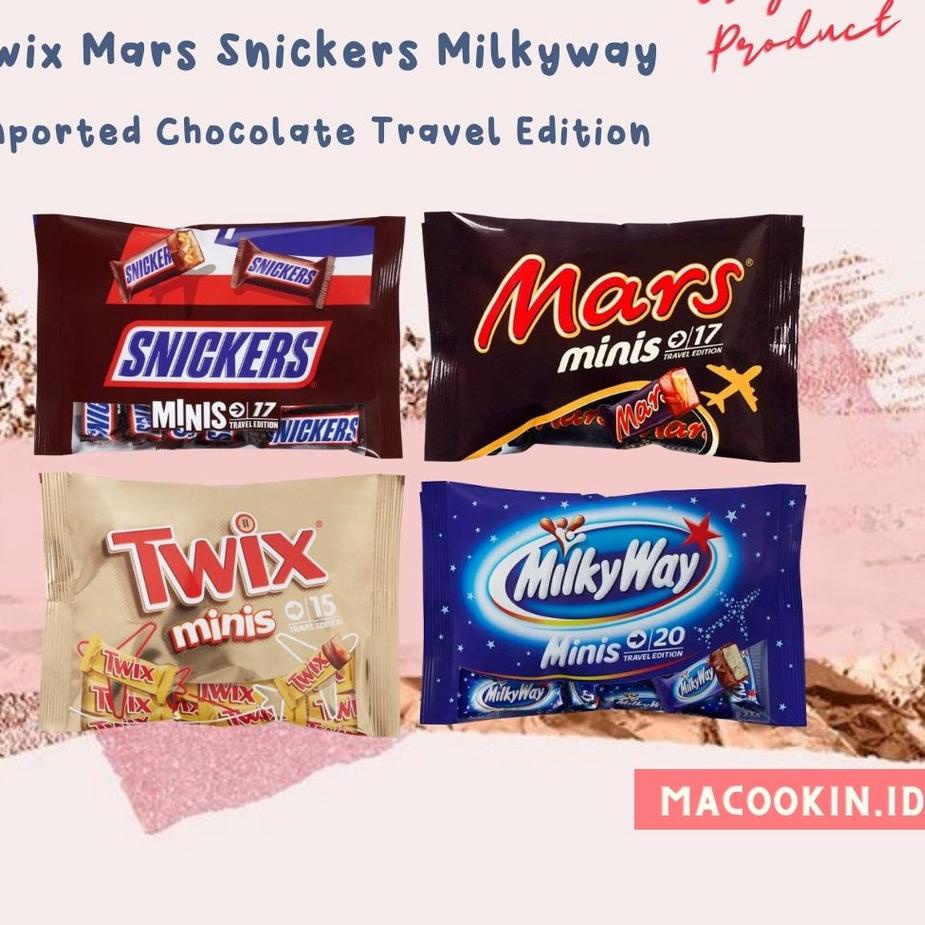 

KodeP5b5A--Coklat Milky Way Minis Travel Edition Milkyway Chocolate Original mars snickers twix