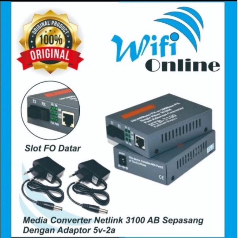 Fiber Optical Media Converter HTB 3100AB 10/100Mbps Single mode 25KM