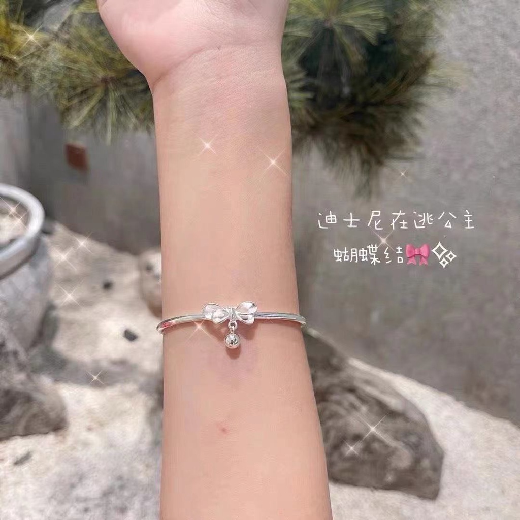 Gelang Tangan Silver Simple Hias Pitalonceng Untuk Wanita