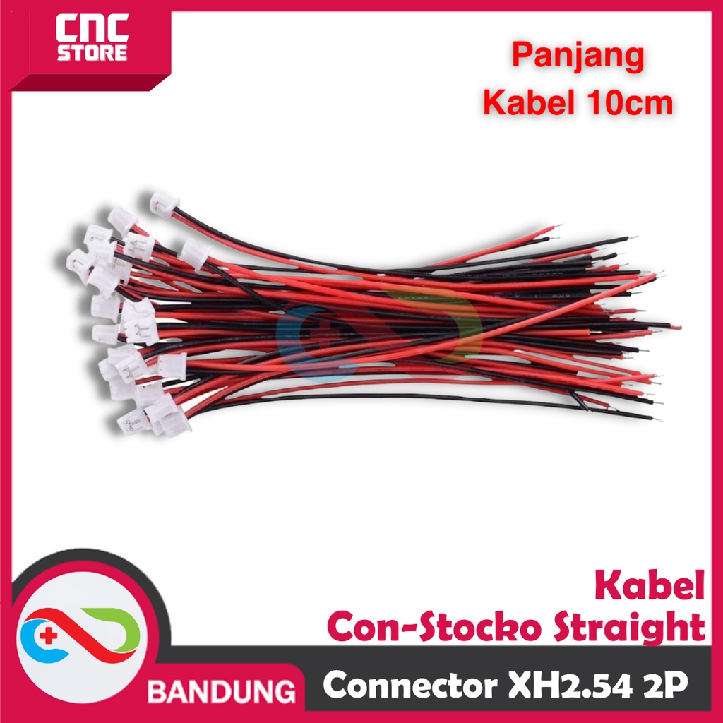 CONNECTOR XH2.54 2P PIN FEMALE 10CM CABLE JST 2.54MM SOCKET CON STOCKO