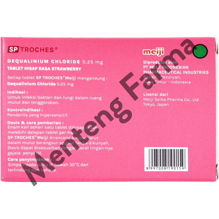 Tablet Hisap SP Troches Meiji (rasa strawberry) 12 Tablet - Atasi Gangguan Mulut dan Tenggorokan