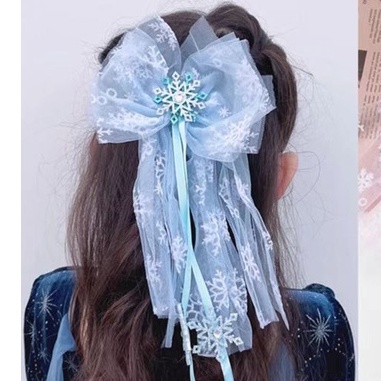 (Hello Girl)F164 Jepit Rambut anak Gaya Korea Jepitan Rambut Motif Pita Snow Import