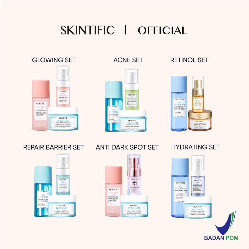 Jual SKINTIFIC 3 pcs Paket Skincare with toner - 4D Hyaluronic Acid (HA