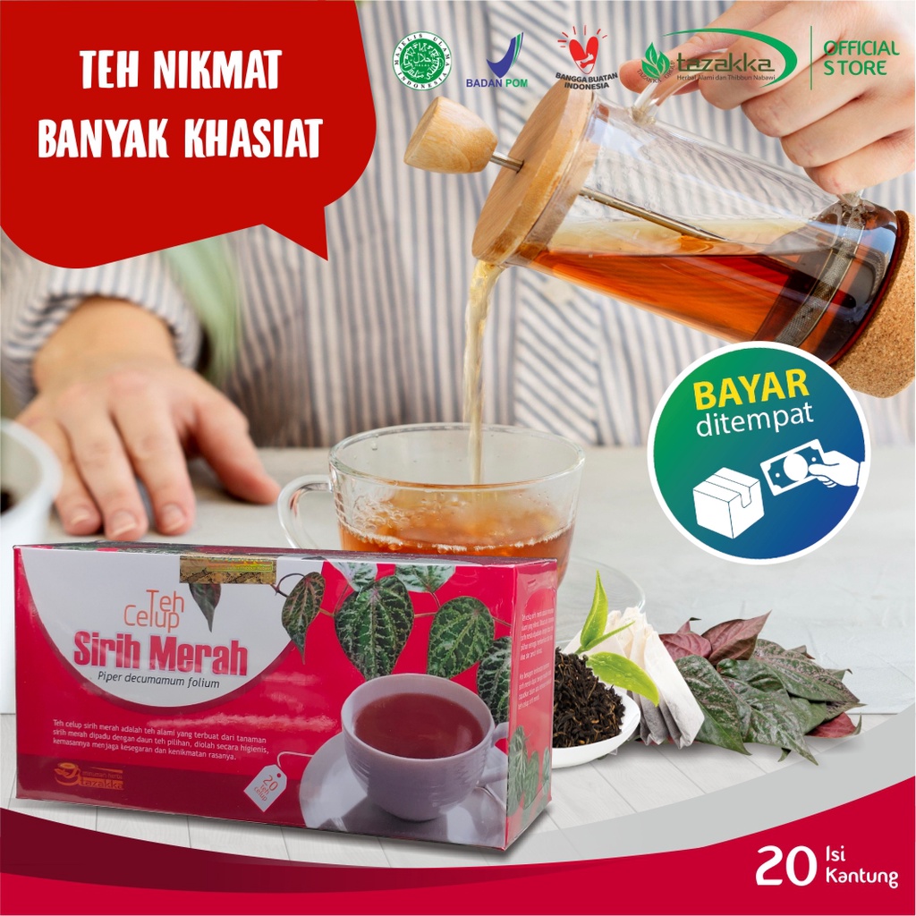 

Teh Daun Sirih Merah Antioksidan Tazakka Original Halal BPOM Isi 20 Kantung Celup Tea Bag Obat Penyembuh Luka Antiradang Minuman Kesehatan Herbal Diabetes Paling BagusVitamin Daya Tahan Tubuh Dewasa