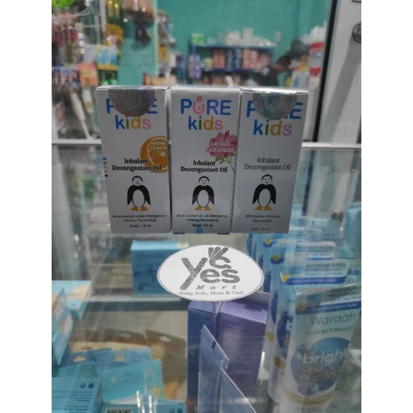 Inhalant Decongestant Oil 10ml Pure Kids Baby 3 bulan + Aromaterapi Original Geranium Lemon melegakan hidung tersumbat pilek