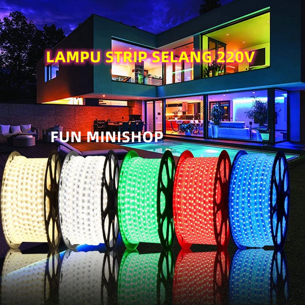 LAMPU SELANG STRIP LED OUTDOOR 220V MATA BESAR 5050