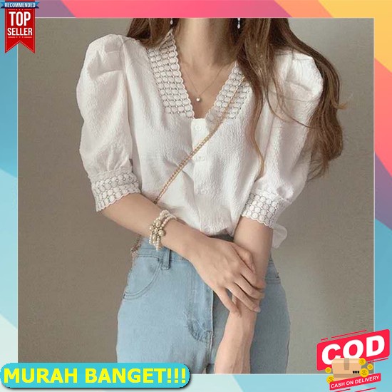 Kemeja Wanita Polos Kasual Kemeja Lengan Panjang Cewek Kemeja Formal Kerja Kemeja Atasan Wanita Katu