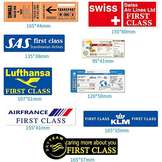 Boarding Pass PVC Sticker (10pcs)