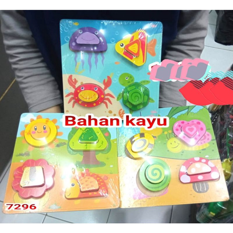 ECO KNOB PUZZLE/mainan bongkar pasang kayu/puzzle kayu sudah ber SNI