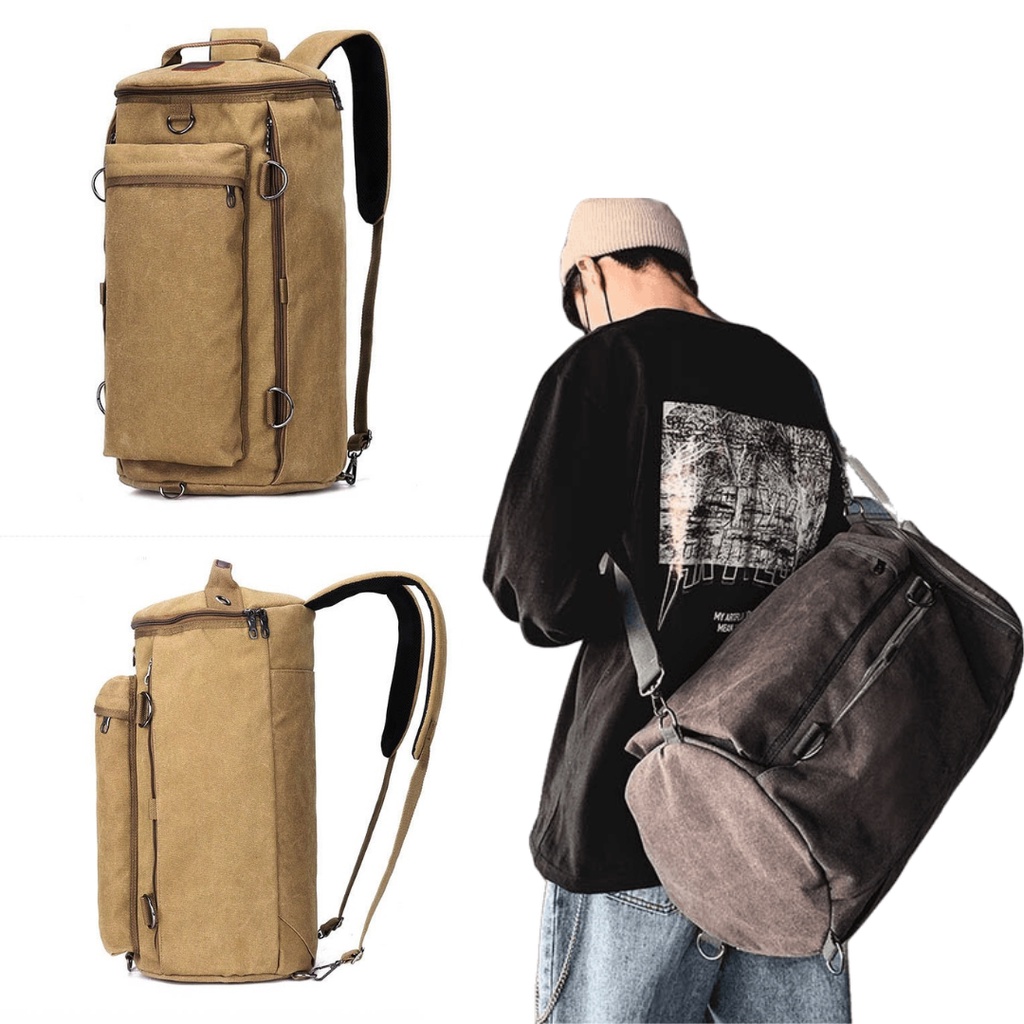 Tas Punggung Large Capacity Travel Bag Backpack Canvas - RK025