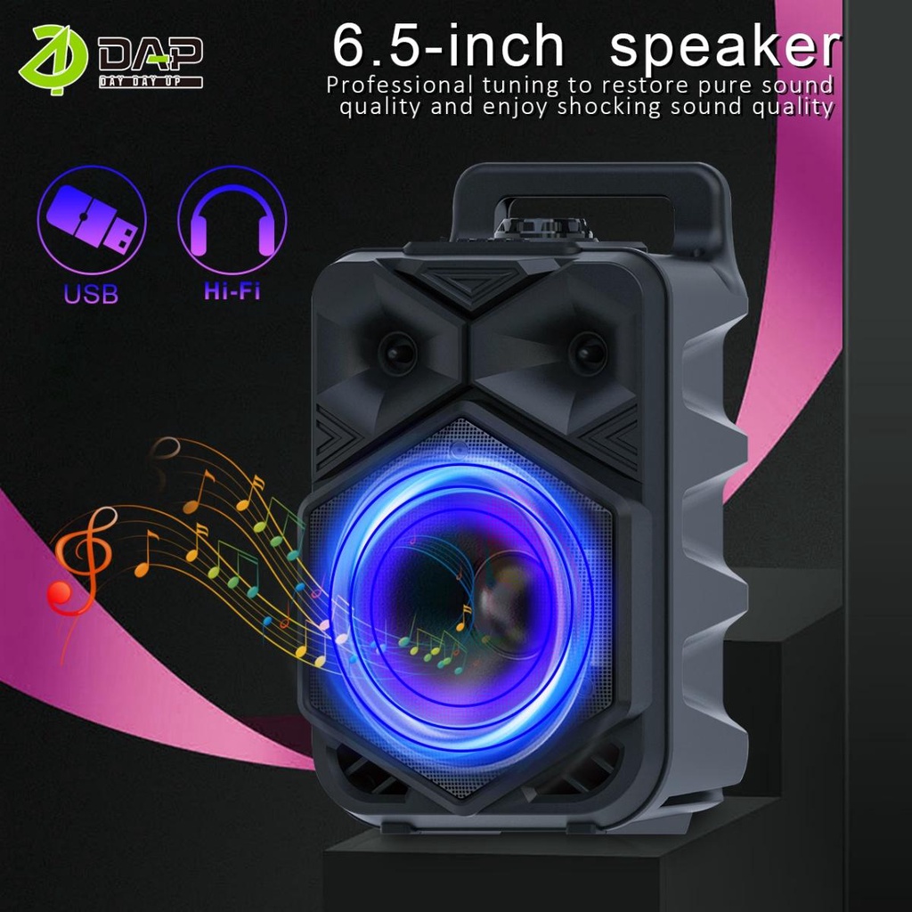 DAP D-VY7 Speaker Bluetooth Super Bass 6.5 Inch Free Mic &amp; Remote Support BT 5.0 - Garansi 1 Tahun
